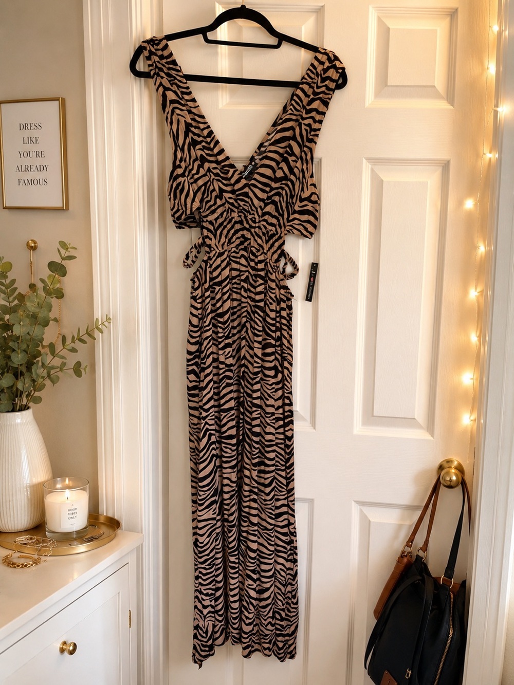 Zebra Print Maxi Dress